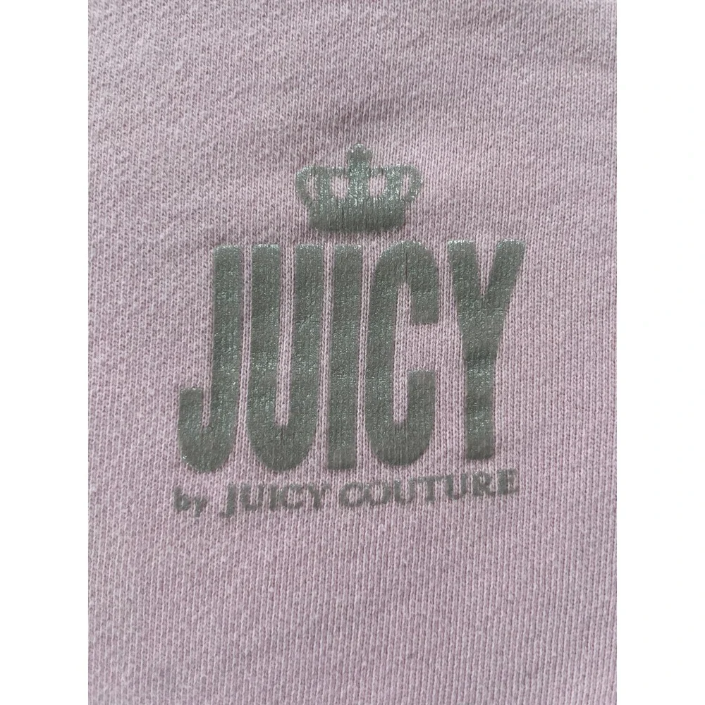 Juicy Couture Womens XL Hoodie Pink Silver Logo Graphic Pullover Sweatshirt
